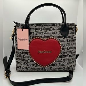 JUICY COUTURE Bag Love Never Dies Mini Tote - Black Red Handbag - NWT
